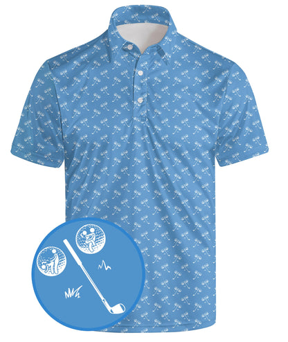 HOTGolf Polo Shirts for Men Funny Print Quick Dry Short Sleeve Performance Golf Shirts Moisture Wicking Polo Shirts