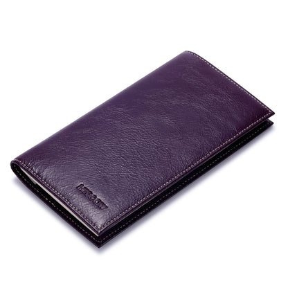 HOTHISCOW Slim Leather Checkbook Cover for Personal Checks | Full grain cowhide, transaction register & check book pockets, removable duplicate divider, durable stitching, gifts for men
