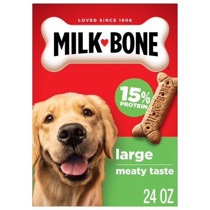 HOTMilk-Bone Original Medium Dog Biscuits, 10 lb Box | 280+ treats, classic meaty taste, crunchy dog treats for dogs 20-50lbs, 15% protein, 12 vitamins & minerals, made in the USA