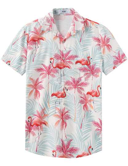 HOTKYKU Hawaiian Shirt for Men: Beach Vacation Summer Short Sleeve Button Down Mens Shirts Casual Stylish