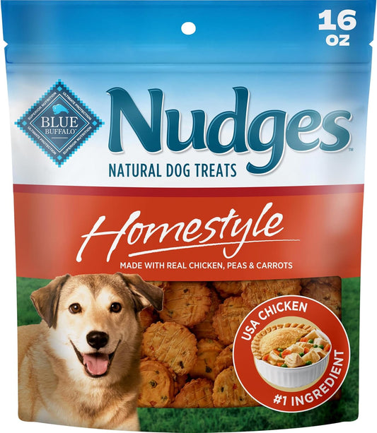 HOTBlue Buffalo Nudges Chicken Homestyle Natural Dog Treats, Pot-Pie-Inspired Recipe, Healthy Reward or Training Treat, Made in the USA with Real Chicken, No Artificial Preservatives, 16 oz.
