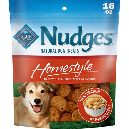 HOTBlue Buffalo Nudges Chicken Homestyle Natural Dog Treats, Pot-Pie-Inspired Recipe, Healthy Reward or Training Treat, Made in the USA with Real Chicken, No Artificial Preservatives, 16 oz.