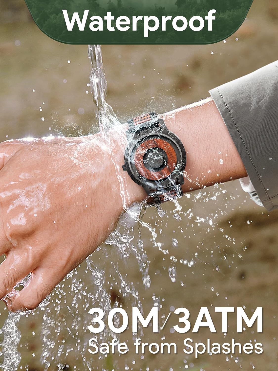 HOTEUTOUR Watches Men's Watch Magnet Watch No Glass Ball Bearing Quartz 40mm Wristwatch for Men with 20mm Bracelet and 3ATM/5ATM Waterproof, Unique Wathes for Men
