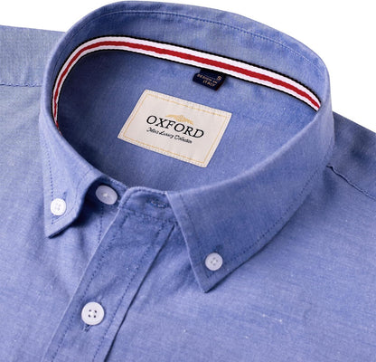 HOTAlimens & Gentle Mens Solid Oxford Shirt Long Sleeve Dress Shirt Work Casual Button Down Shirts with Pocket