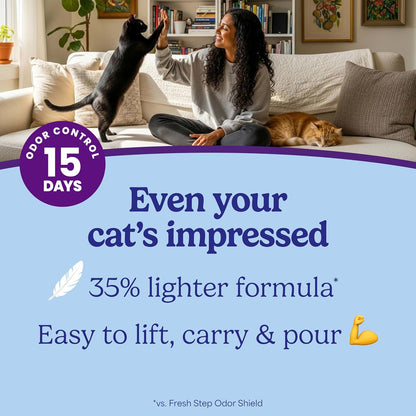 HOTFresh Step Advanced Odor Shield Light Weight Multi Cat Clumping Litter with Febreze Freshness, Ammonia Block Technology, 11.5 lb. Jug, Pack of 2