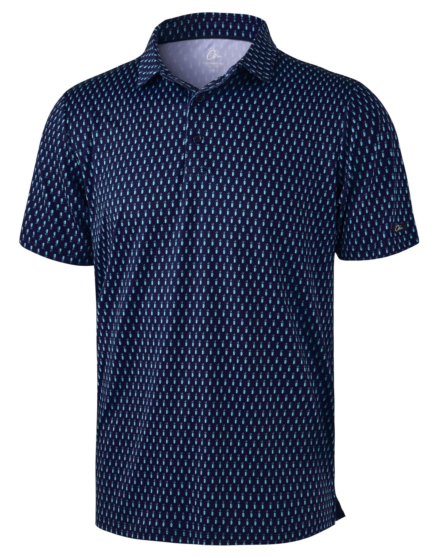 HOTObla Mens Golf Polo Shirts Short Sleeve Dry Fit Performance Moisture Wicking Casual Print Collared Golf Shirts for Men