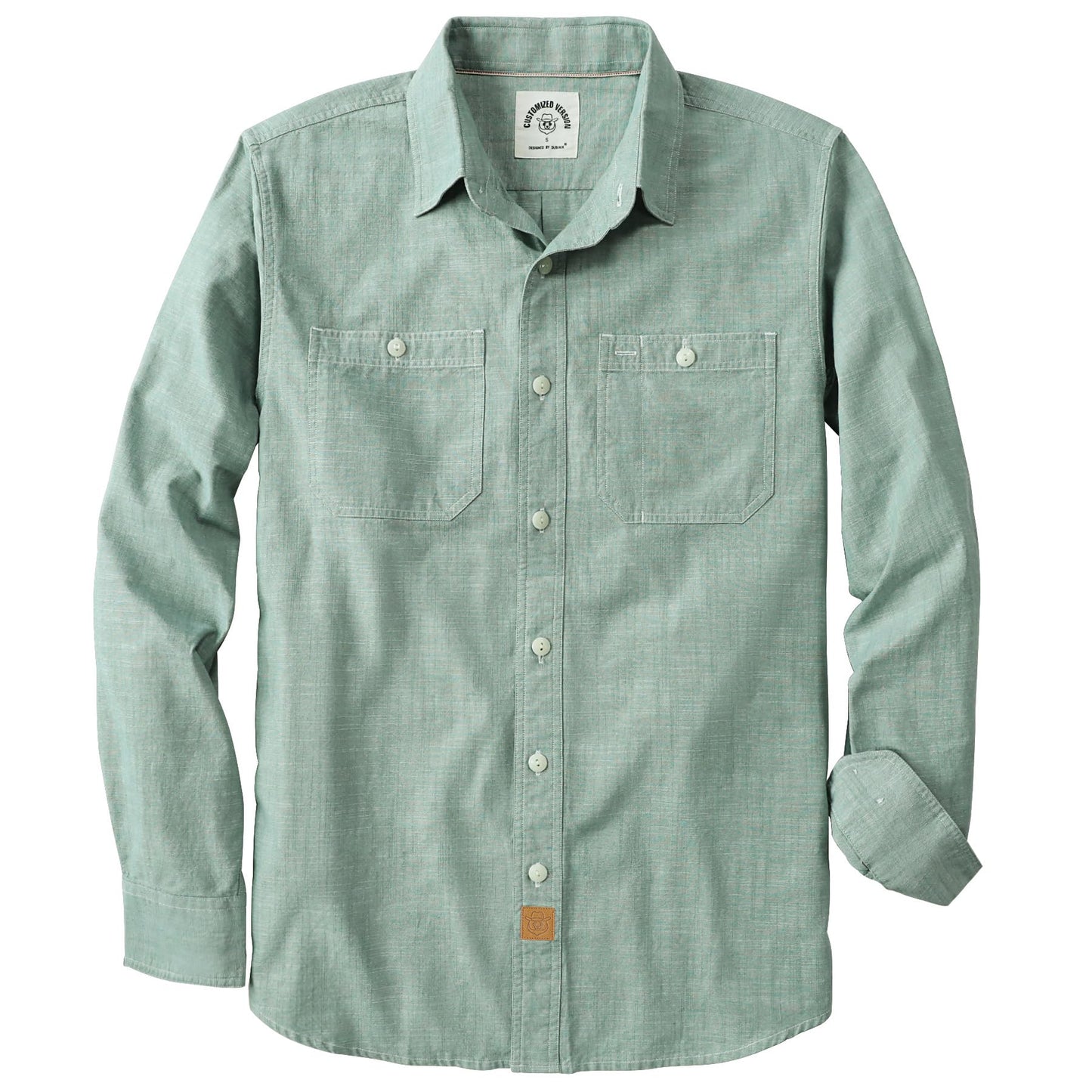 HOTDubinik® Chambray Shirt Men Cotton Mens Long Sleeve Button Down Shirts | Lightweight, Soft, Comfortable, Casual, Work, Breathable, 2 Pockets, Regular Fit, Vintage, Spring, Summer, Fall, Winter