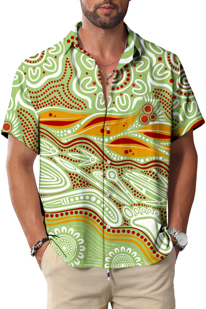 HOTKYKU Hawaiian Shirt for Men: Beach Vacation Summer Short Sleeve Button Down Mens Shirts Casual Stylish