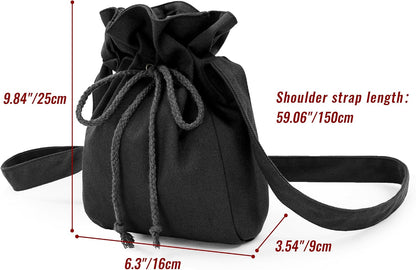 HOTPROCOS Medieval Bag Canvas Renaissance Drawstring Shoulder Bag Coin Purse Costume Accessories for Festival LARP