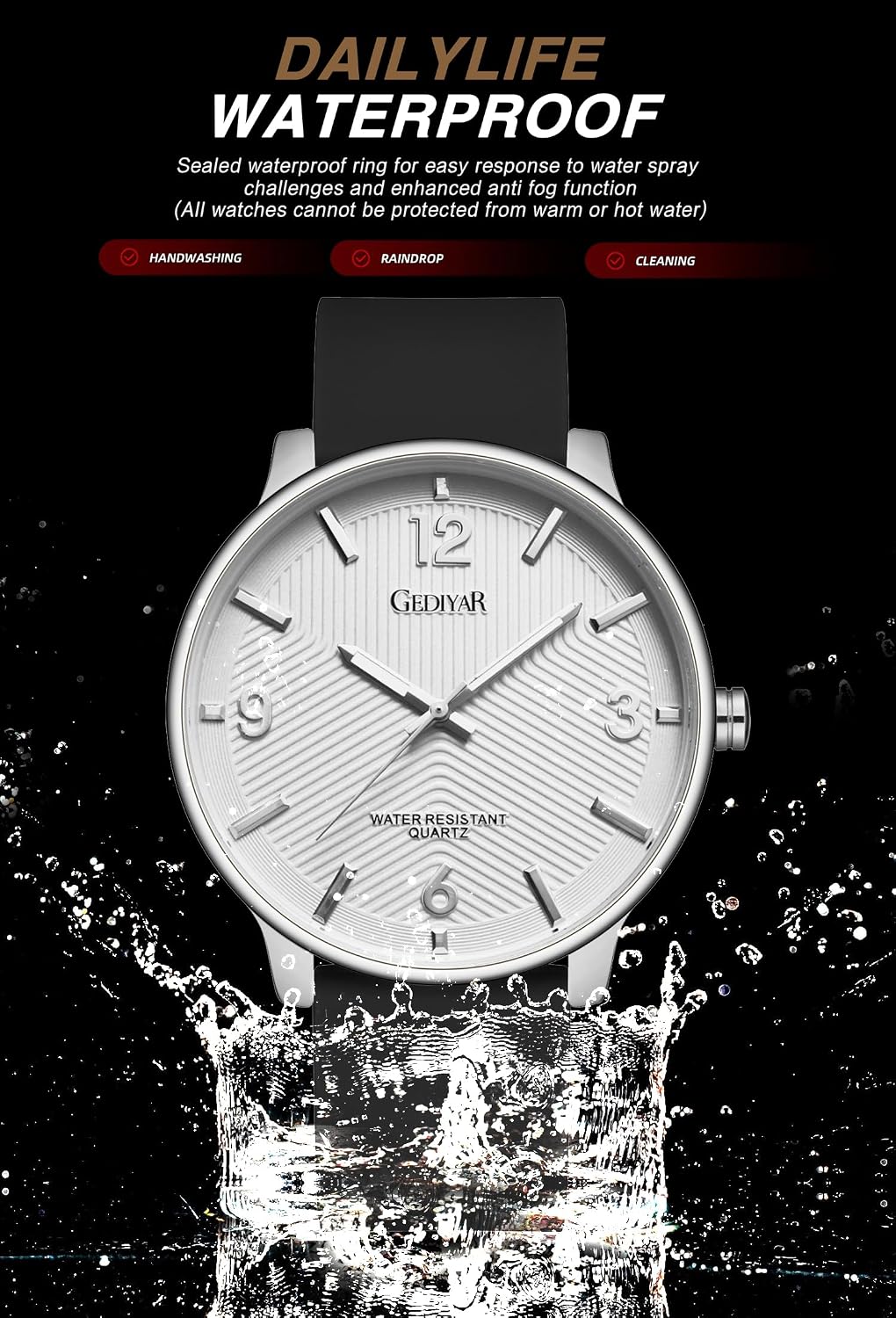 HOTMen's Fashion Minimalist Wrist Watch Waterproof Watches Simple Ultra Thin Analog Quartz Silicone Watch for Men