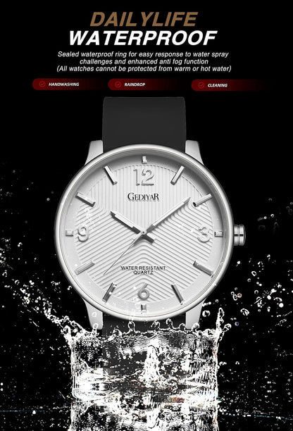 HOTMen's Fashion Minimalist Wrist Watch Waterproof Watches Simple Ultra Thin Analog Quartz Silicone Watch for Men