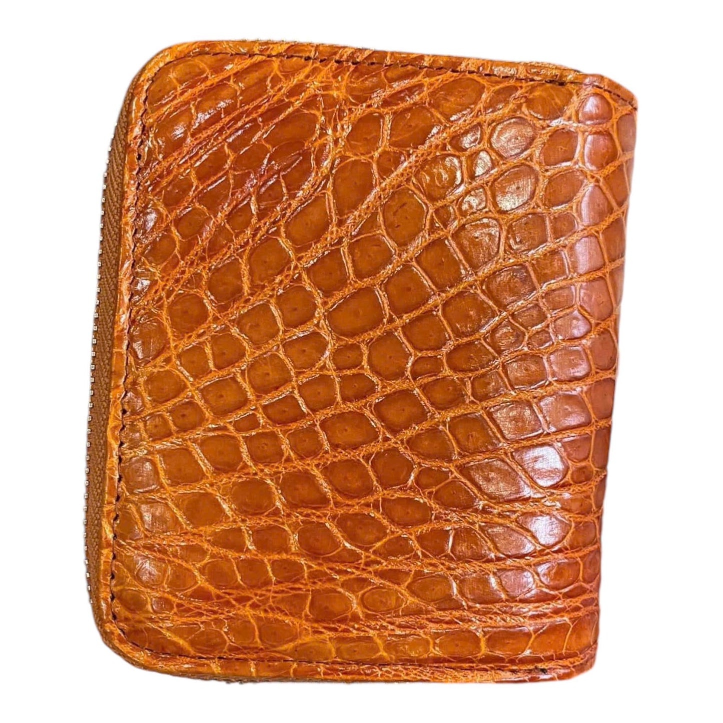 HOTGenuine Alligator Leather Minimalist Wallets Credit Card Holder for women's (Red)