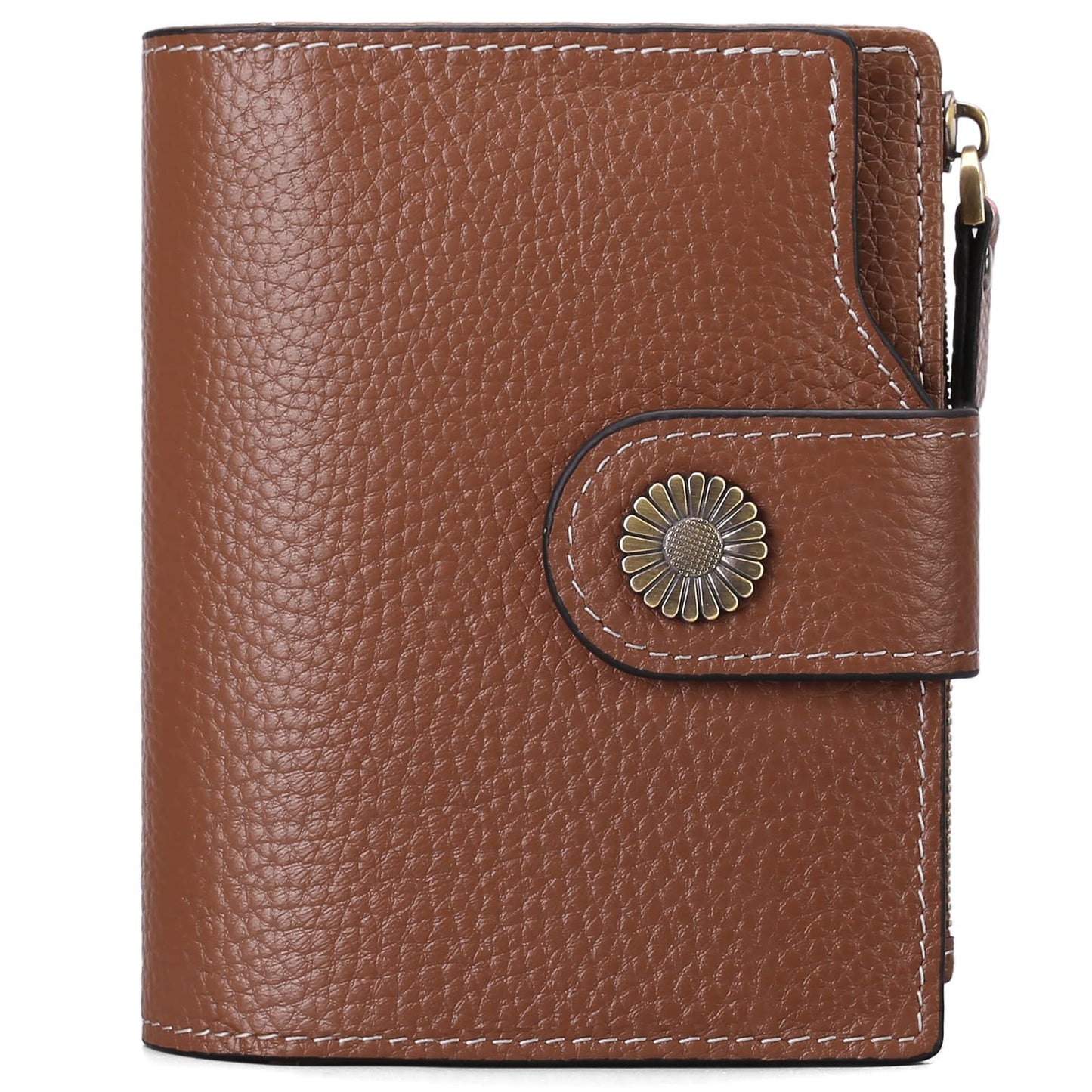 HOTFalan Mule Women's Lightweight Genuine Leather Wallet, Includes Card Holders, RFID-Blocking, Lightweight, Photo & ID Holder, Green