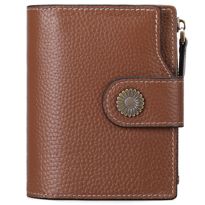 HOTFalan Mule Women's Lightweight Genuine Leather Wallet, Includes Card Holders, RFID-Blocking, Lightweight, Photo & ID Holder, Green