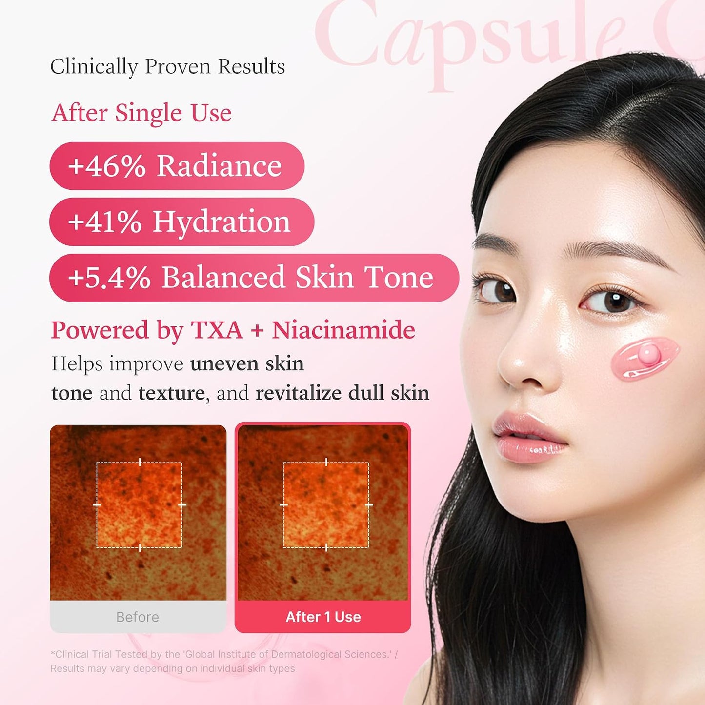 HOTmedicube Capsule Cream with TXA + Niacinamide | Dual Radiance Moisturizer Ideal for Use After Spot Care, Uneven Skin Tone & Texture & Hydration | 99% Pure Tranexamic Acid | Korean Skincare, 1.94 oz