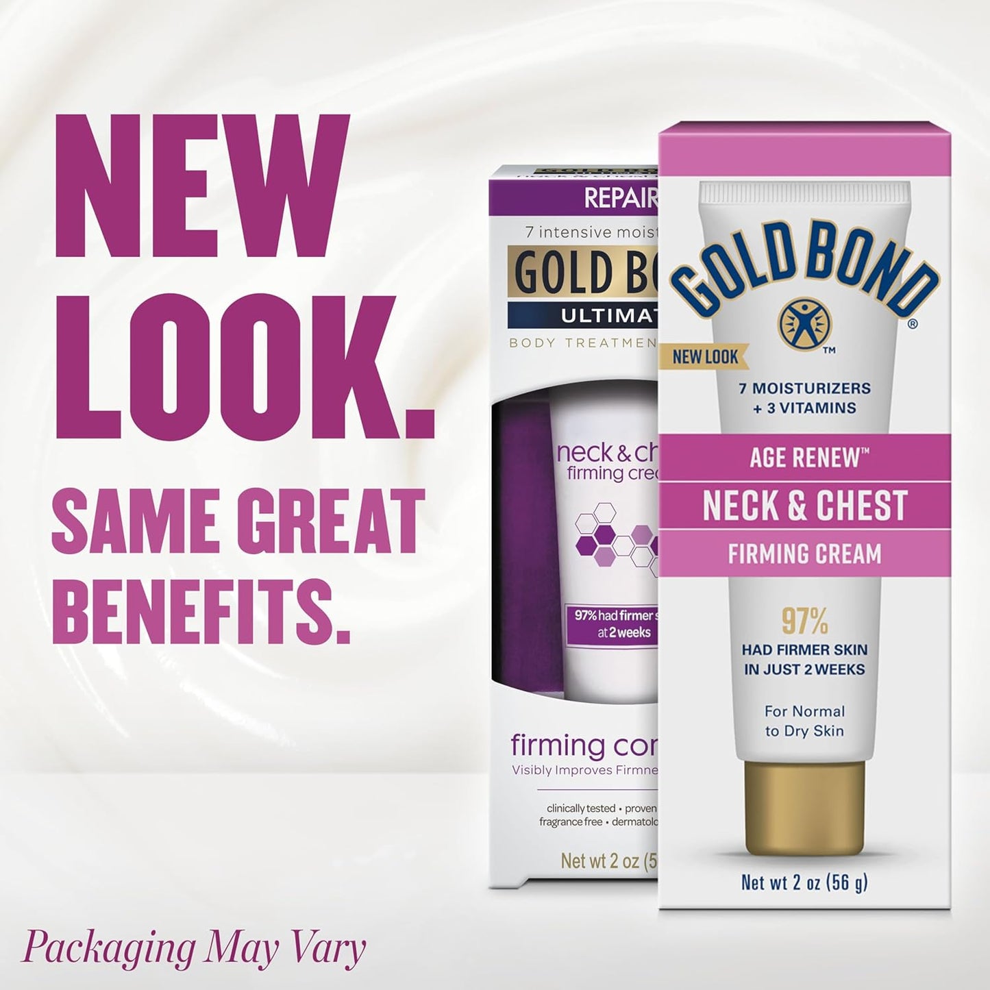 HOTGold Bond Age Renew Neck & Chest Firming Cream, 2 Oz, Hydrates, Renews, and Visibly Improves Firmness, Texture & Elasticity of Aging Skin, Non-Greasy, Dermatologist-Tested, Hypoallergenic, Unscented