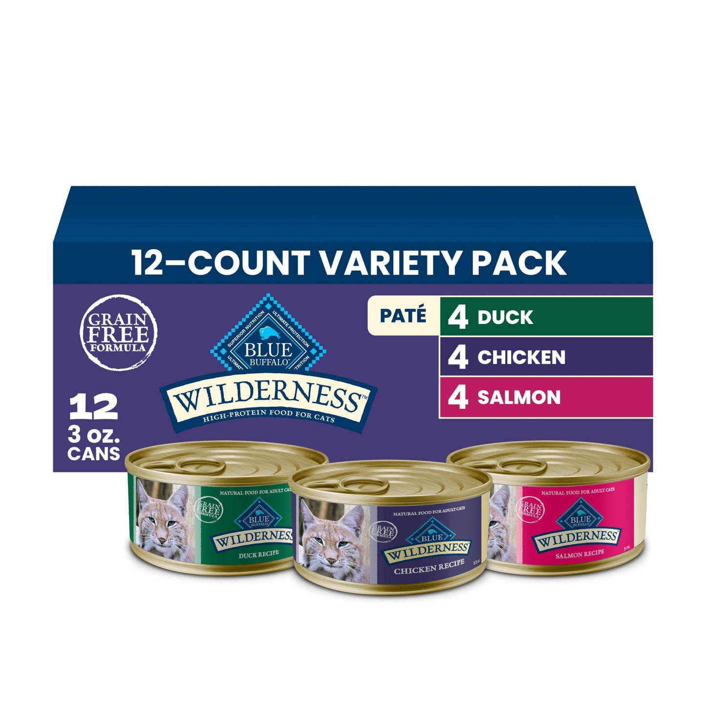 HOTBlue Buffalo Tastefuls Flaked Adult Wet Cat Food Variety Pack (Tuna, Chicken, Fish & Shrimp), Natural Ingredients Enhanced with Vitamins, Minerals & Other Nutrients, 3-oz. Each (12 Cans)