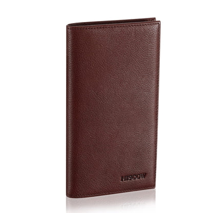 HOTHISCOW Slim Leather Checkbook Cover for Personal Checks | Full grain cowhide, transaction register & check book pockets, removable duplicate divider, durable stitching, gifts for men