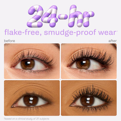 HOTtarte tartelette tubing mascara – Lash Extensions in a Tube, Easy-to-Remove Eye Makeup, Clinically Proven to Volumize & Curl, 24Hr Smudge-Proof Longwear, Vegan & Cruelty-Free