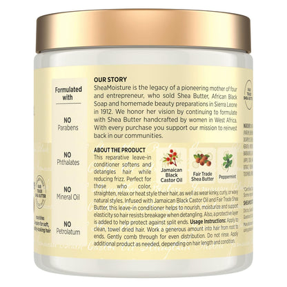 HOTSheaMoisture Leave In Conditioner, Jamaican Black Castor Oil to Soften, Detangle & Reduce Breakage, 20 oz