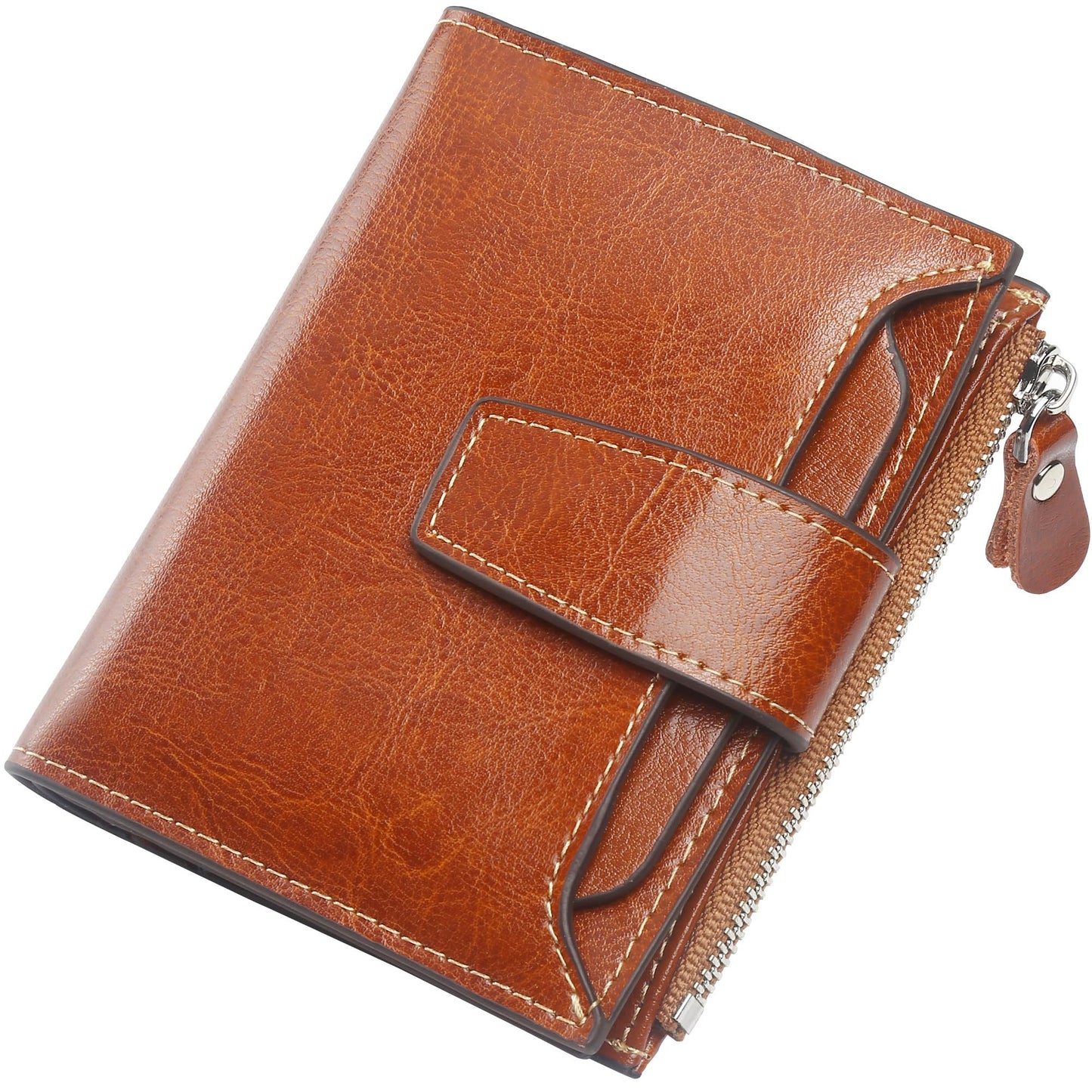 HOTLavemi Small Compact Women Wallet RFID Blocking Genuine Leather Bifold Purse with ID Windows