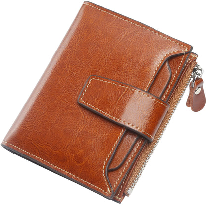 HOTLavemi Small Compact Women Wallet RFID Blocking Genuine Leather Bifold Purse with ID Windows