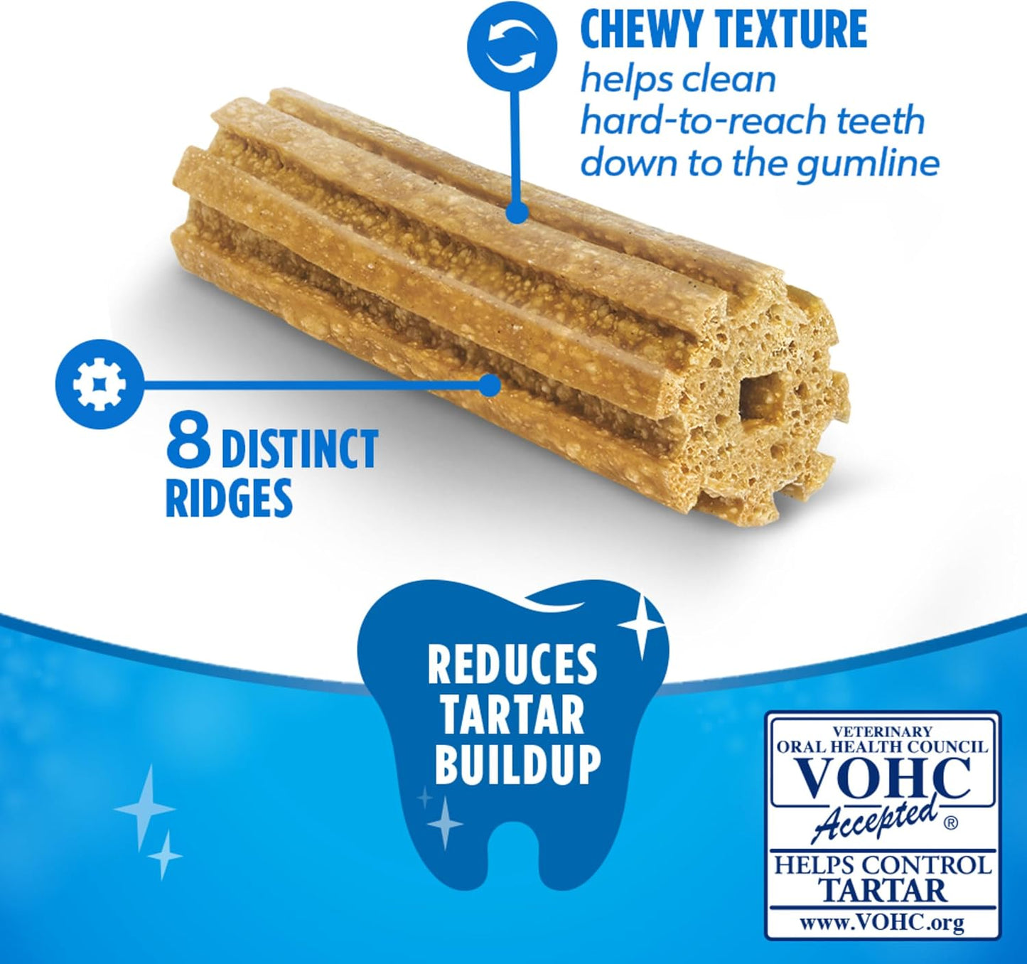 HOTDentaLife Daily Oral Care Dog Treats for Small Dogs 5-20 lbs., Chewy Dental Treat to Freshen Breath and Fight Tartar, Chicken Flavor, 17.1 oz., 58 Chews - 58 ct. Pouch