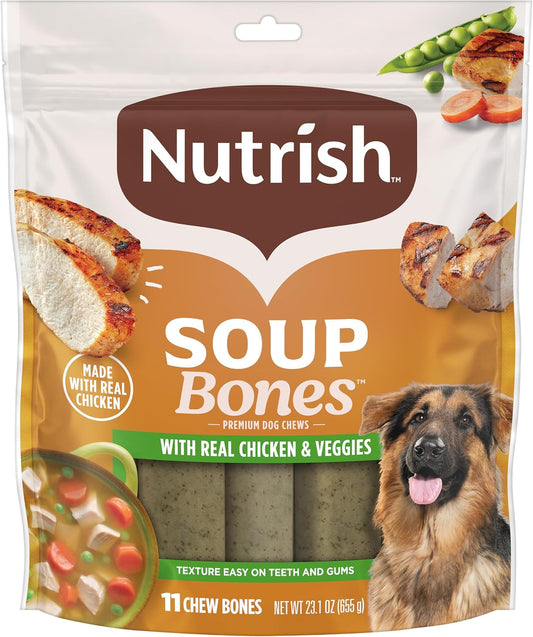 HOTNutrish Soup Bones Chicken Dog Chews, 23.1 oz. Bag, 11 Treats (Rachael Ray)