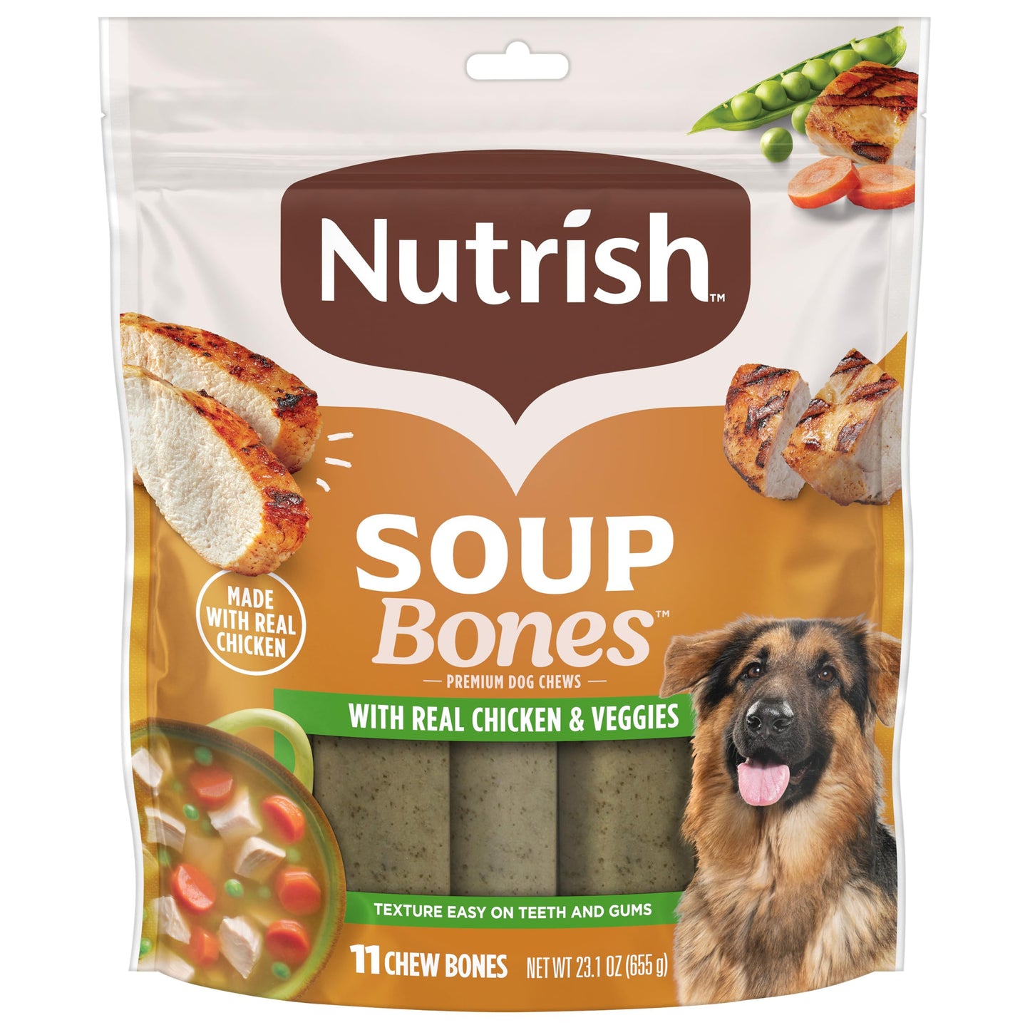 HOTNutrish Soup Bones Chicken Dog Chews, 23.1 oz. Bag, 11 Treats (Rachael Ray)