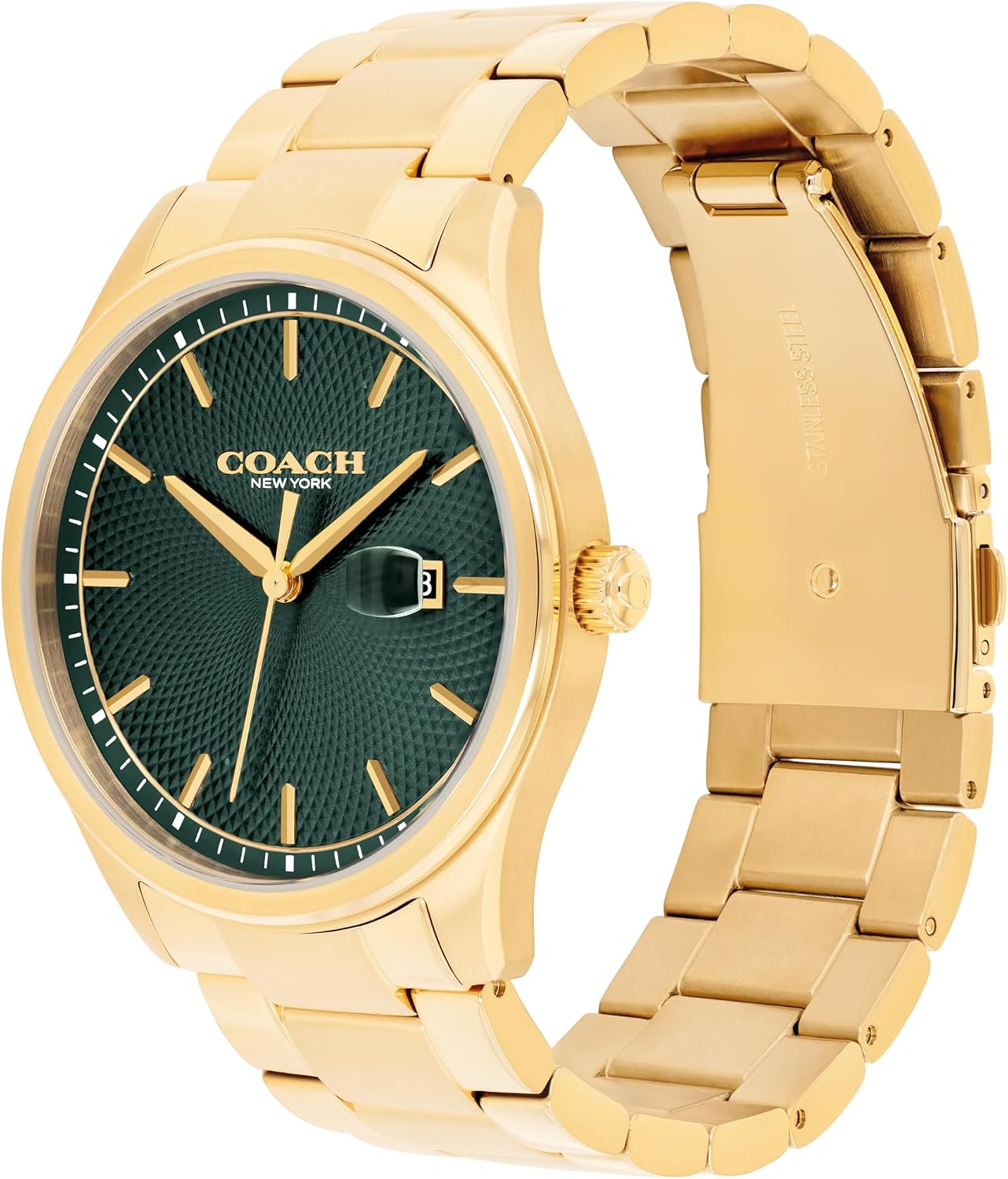 HOTCOACH Men's Oliver 3H Quartz Watch, 41mm Case Size, Stainless Steel Bracelet, Date Display, Classic for Every Day - Gift for Him