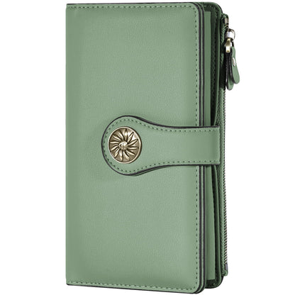 HOTTravelambo Women's Wallet RFID Blocking Trifold Clutch Large Capacity Credit Card Holder Travel Purse