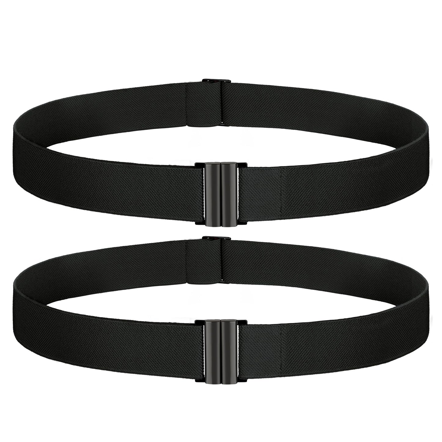 HOTTOURZOO No Show Invisible Belt for Women/Men Elastic Web Strap Waist Stretch Belt with Flat Buckle for Jeans Pants Dresses