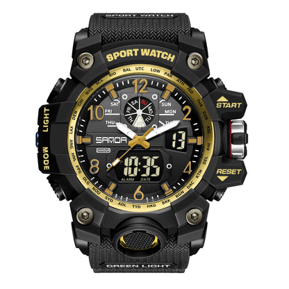 HOTKXAITO Men's Watches Sports Outdoor Waterproof Military Wrist Watch Date Multi Function Tactics LED Alarm Stopwatch