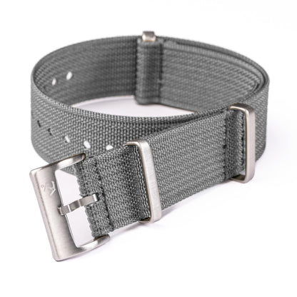 HOTAnchor Strap Co | Ribbed Nylon Watch Strap | Ridge Weave Quick-Dry Band | Brushed Stainless Steel Buckle | Floating Keeper | Heat-Sealed Notches | 5.75–8.5in Wrists