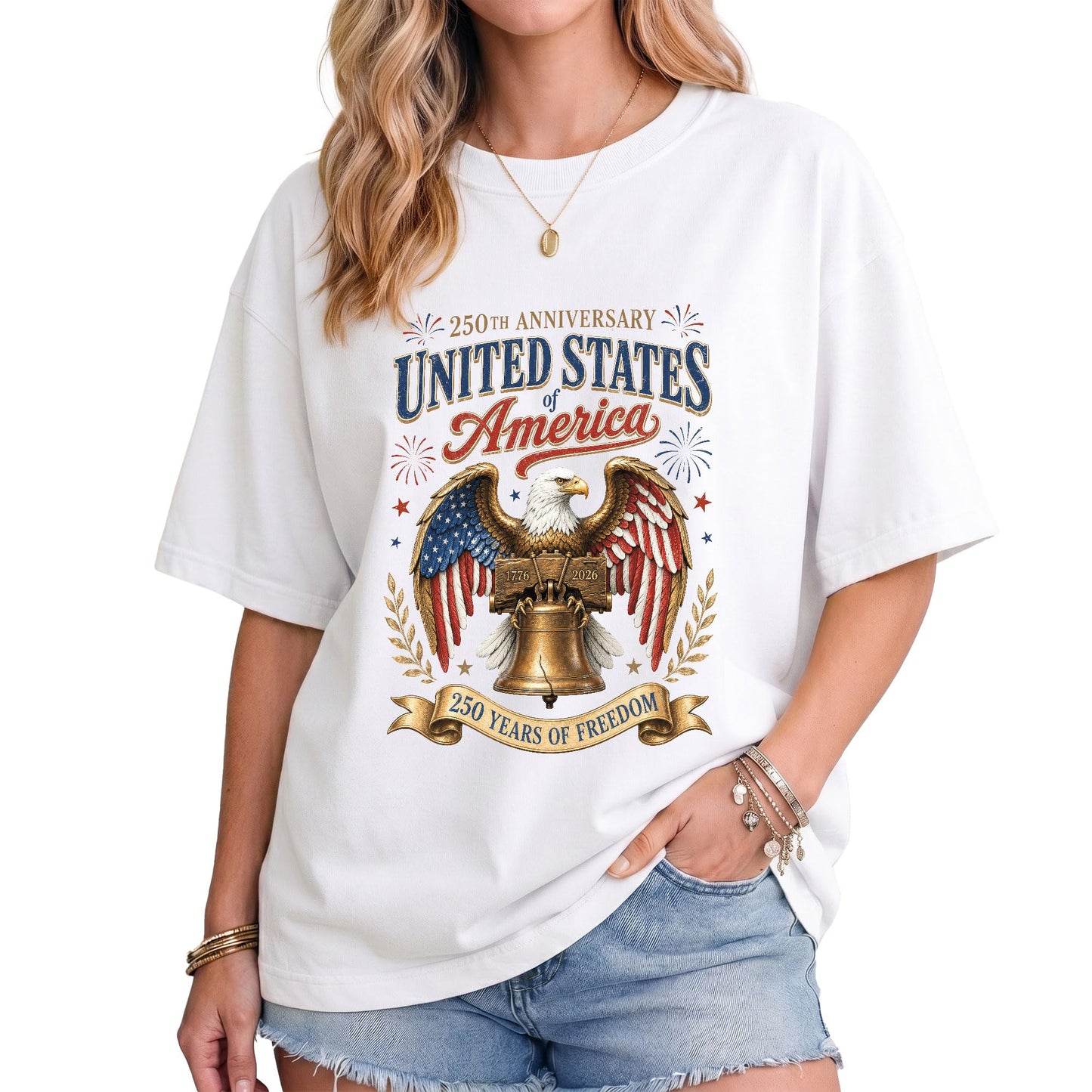 HOTPatriotic Shirts for Men, USA Eagle Graphic Shirts for Men | Mark 250 years of American spirit with these unique commemorative tees, designed for bold style and lasting comfort