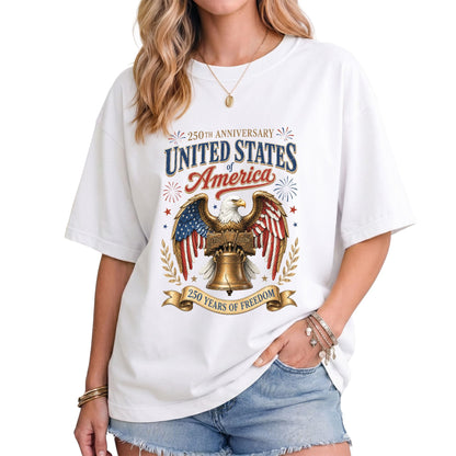 HOTPatriotic Shirts for Men, USA Eagle Graphic Shirts for Men | Mark 250 years of American spirit with these unique commemorative tees, designed for bold style and lasting comfort