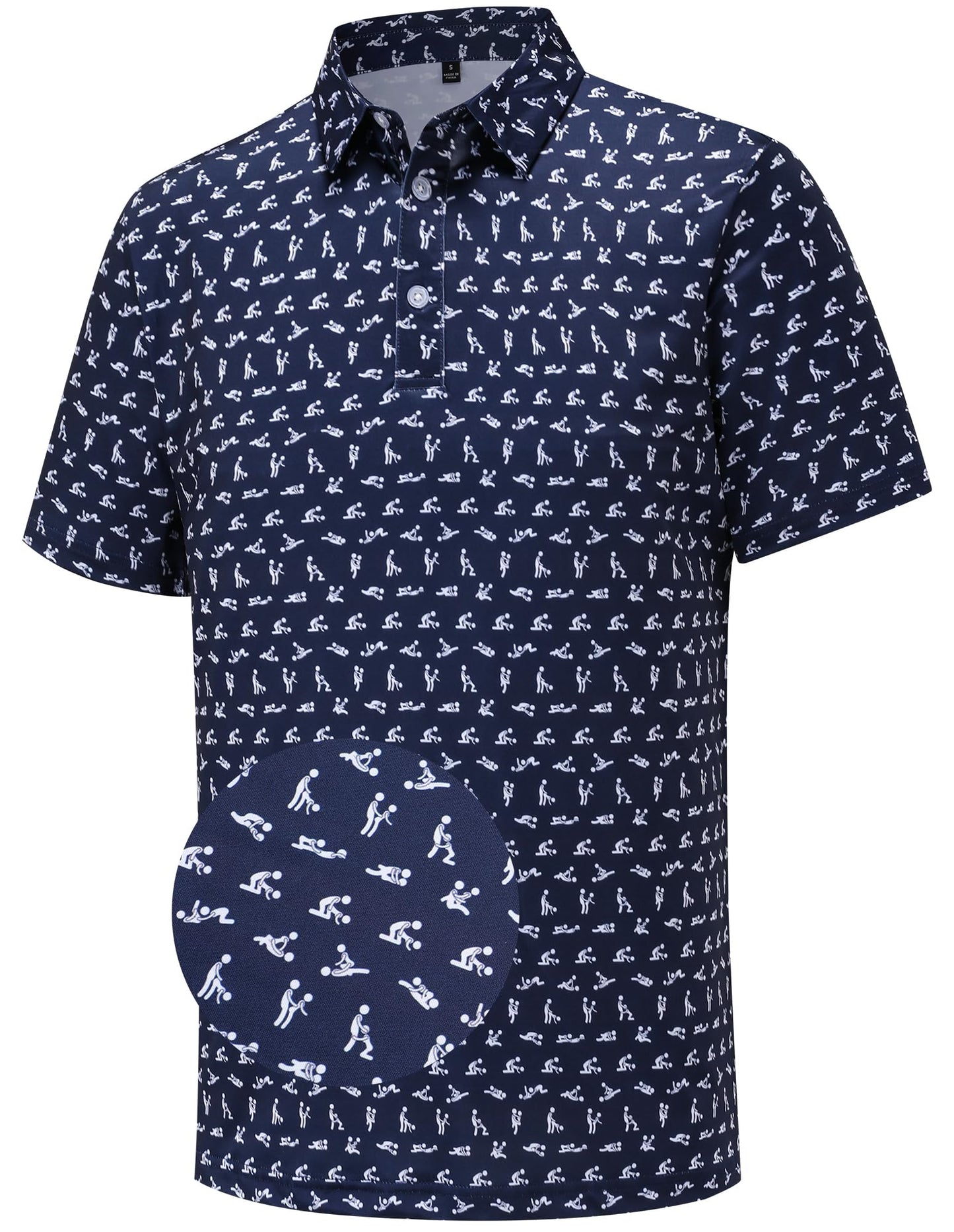 HOTMens Golf Polo Shirts Short Sleeve Moisture Wicking Dry Fit Performance Casual Funny Golf Polo Shirts for Men
