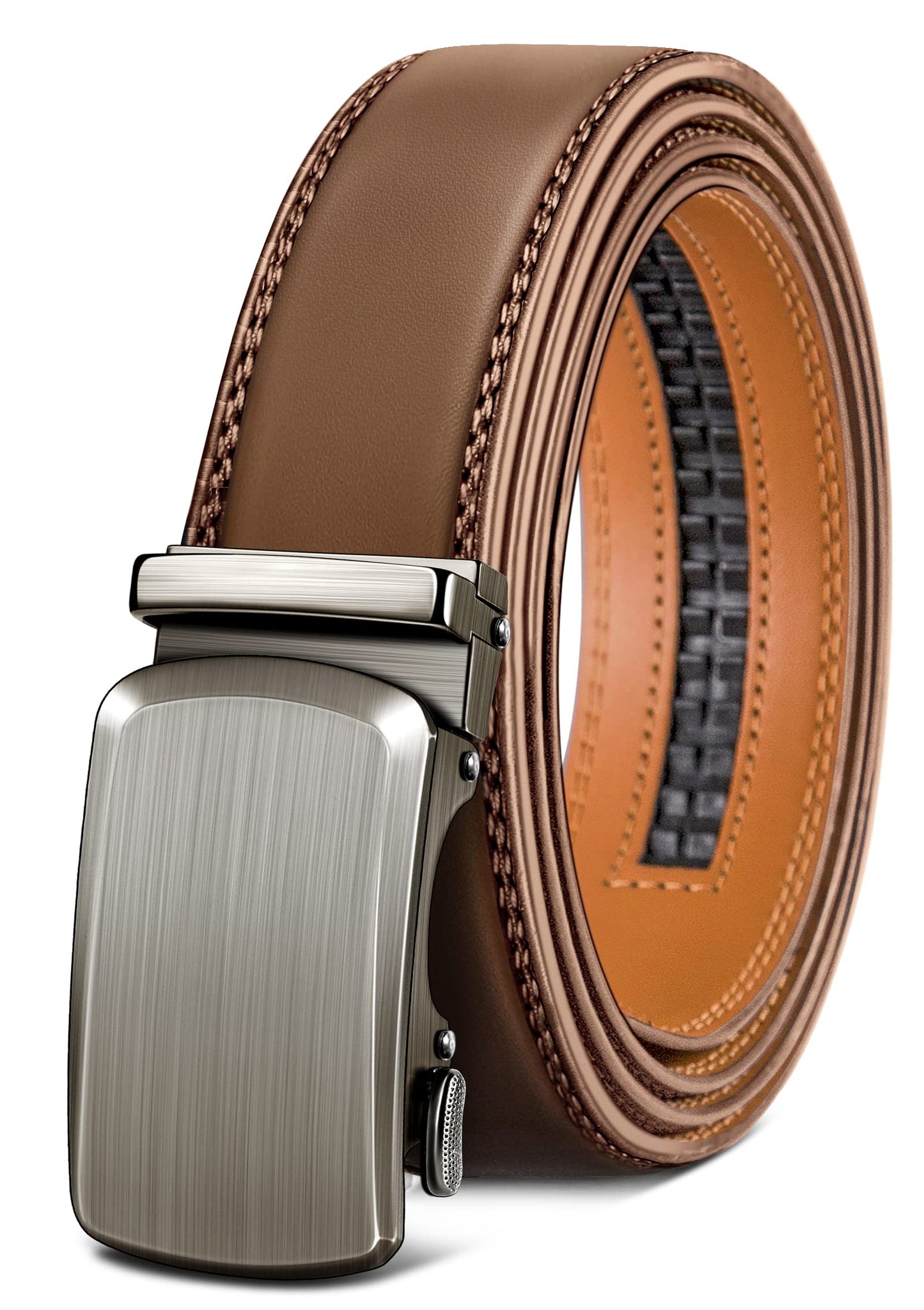 HOTBULLIANT Men's Belt,Slide Ratchet Belt Adjsutable For Men Suit Casual Jeans Gift Boxed,Trim To Fit