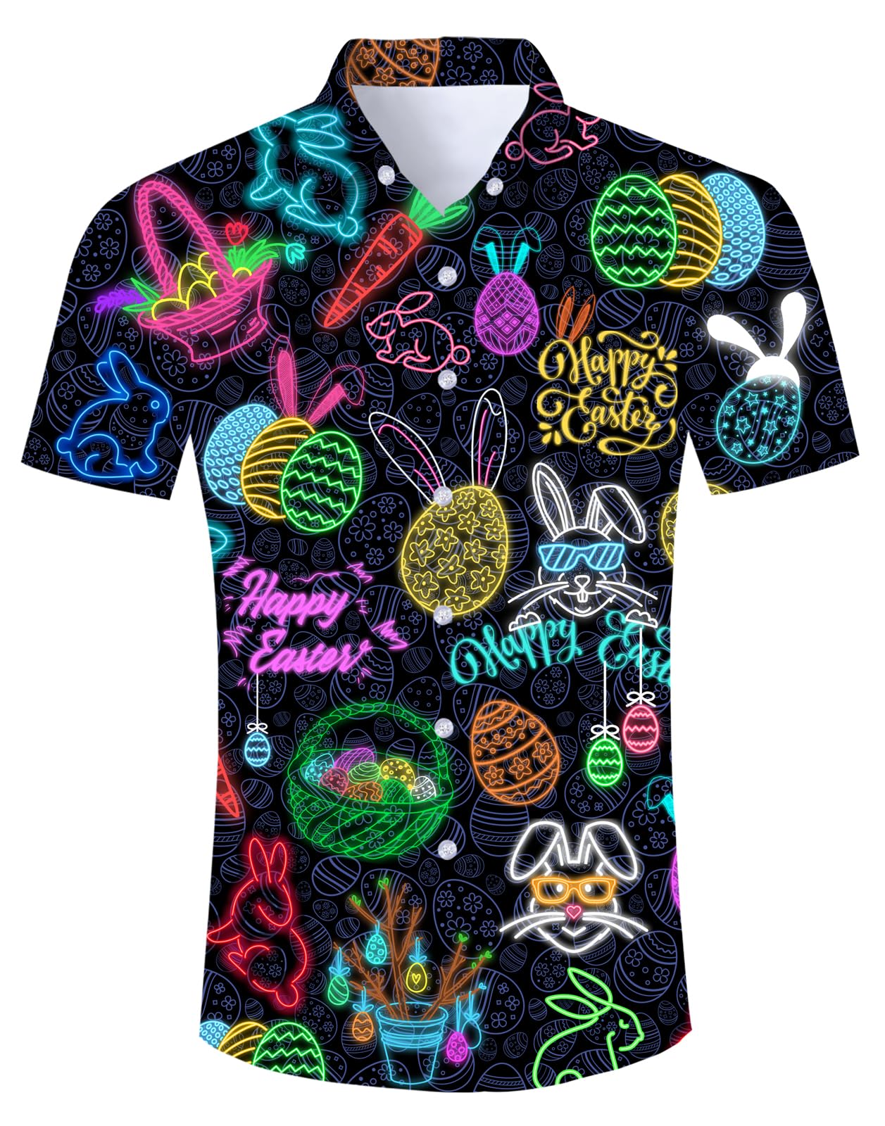HOTFanient Mens Hawaiian Shirt Summer 3D Print Casual Short Sleeve Button Down Graphic Aloha Dress Shirts