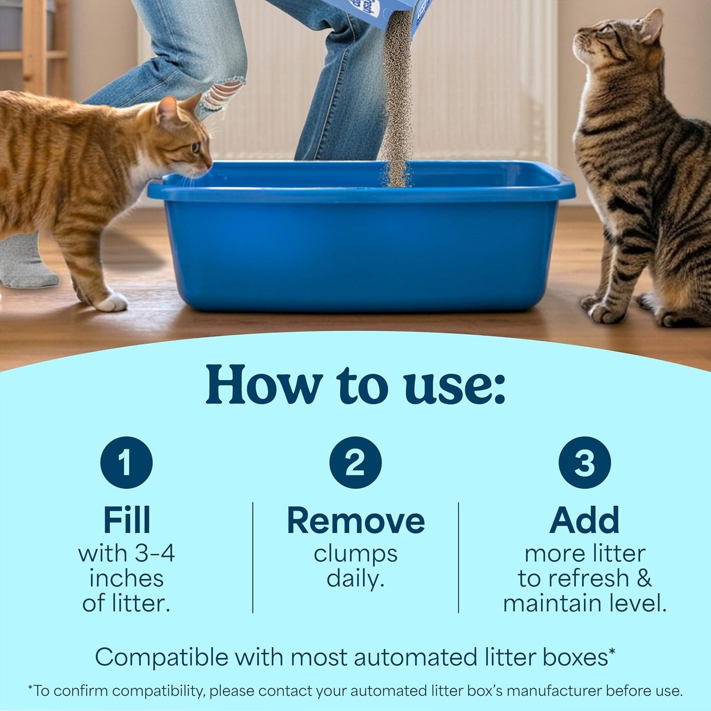 HOTFresh Step Advanced Multi Cat Clumping Litter with Febreze Freshness, Low Dust, Control with Ammonia Block Tech, Compatible in Automatic Litter Boxes, 37 lb. (2 x 18.5 lb.)