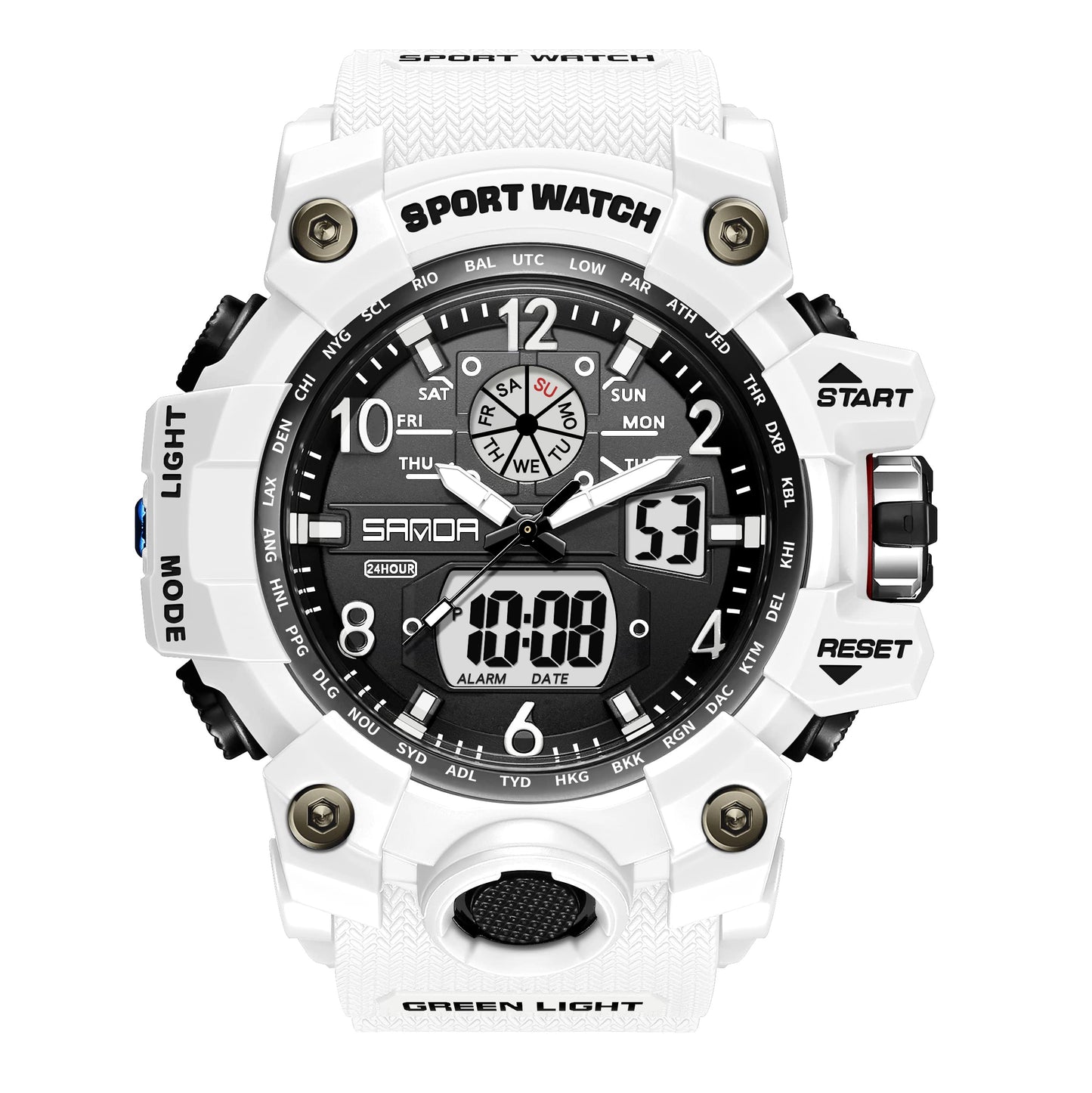 HOTKXAITO Men's Watches Sports Outdoor Waterproof Military Wrist Watch Date Multi Function Tactics LED Alarm Stopwatch