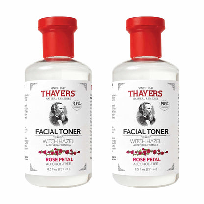 HOTTHAYERS Alcohol-Free, Hydrating, Unscented Witch Hazel Facial Toner with Aloe Vera Formula, Vegan, Dermatologist Tested and Recommended, 12 Oz (Packaging May Vary)