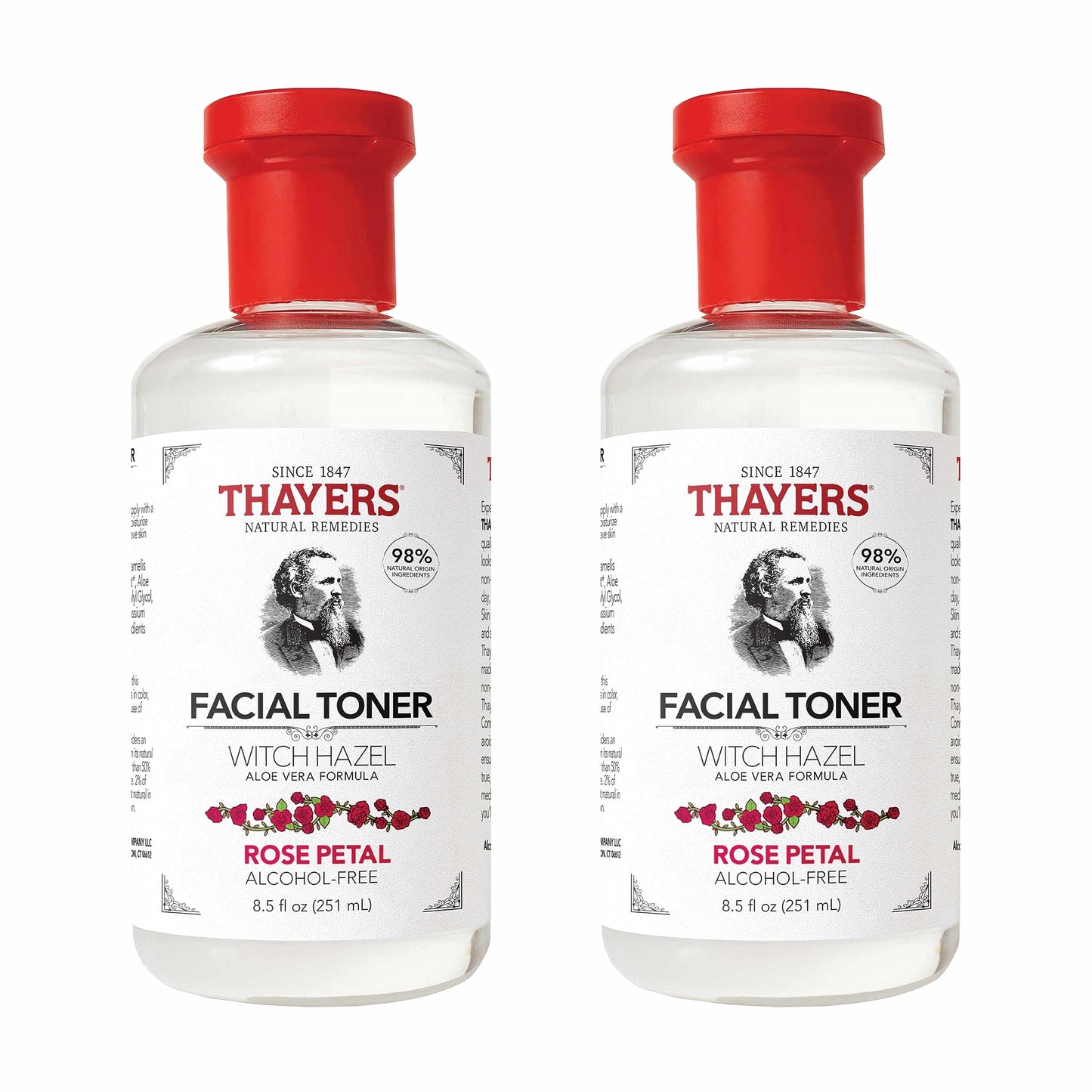 HOTTHAYERS Alcohol-Free Rose Petal Witch Hazel Facial Toner for Glowing Skin, Soothing, Hydrating, Refreshing Toner for All Skin Types, 12oz (Packaging May Vary)