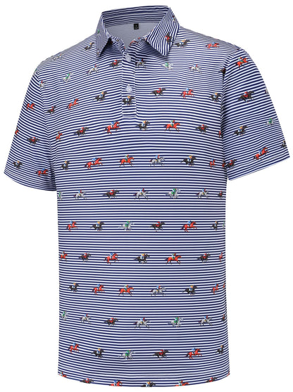 HOTMen's Golf Polo Shirts Short Sleeve Performance Moisture Wicking Dry Fit Funny Golf Polo Shirts for Men