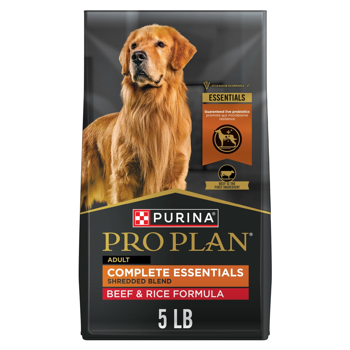 HOTPurina Pro Plan Complete Essentials Shredded Blend Beef and Rice Dog Food Dry Formula with Probiotics for Dogs - 35 lb. Bag