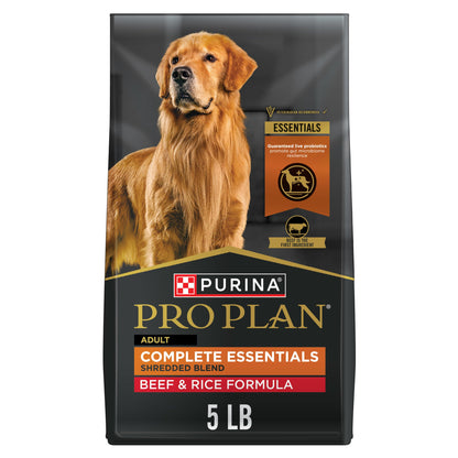 HOTPurina Pro Plan Complete Essentials Shredded Blend Beef and Rice Dog Food Dry Formula with Probiotics for Dogs - 35 lb. Bag