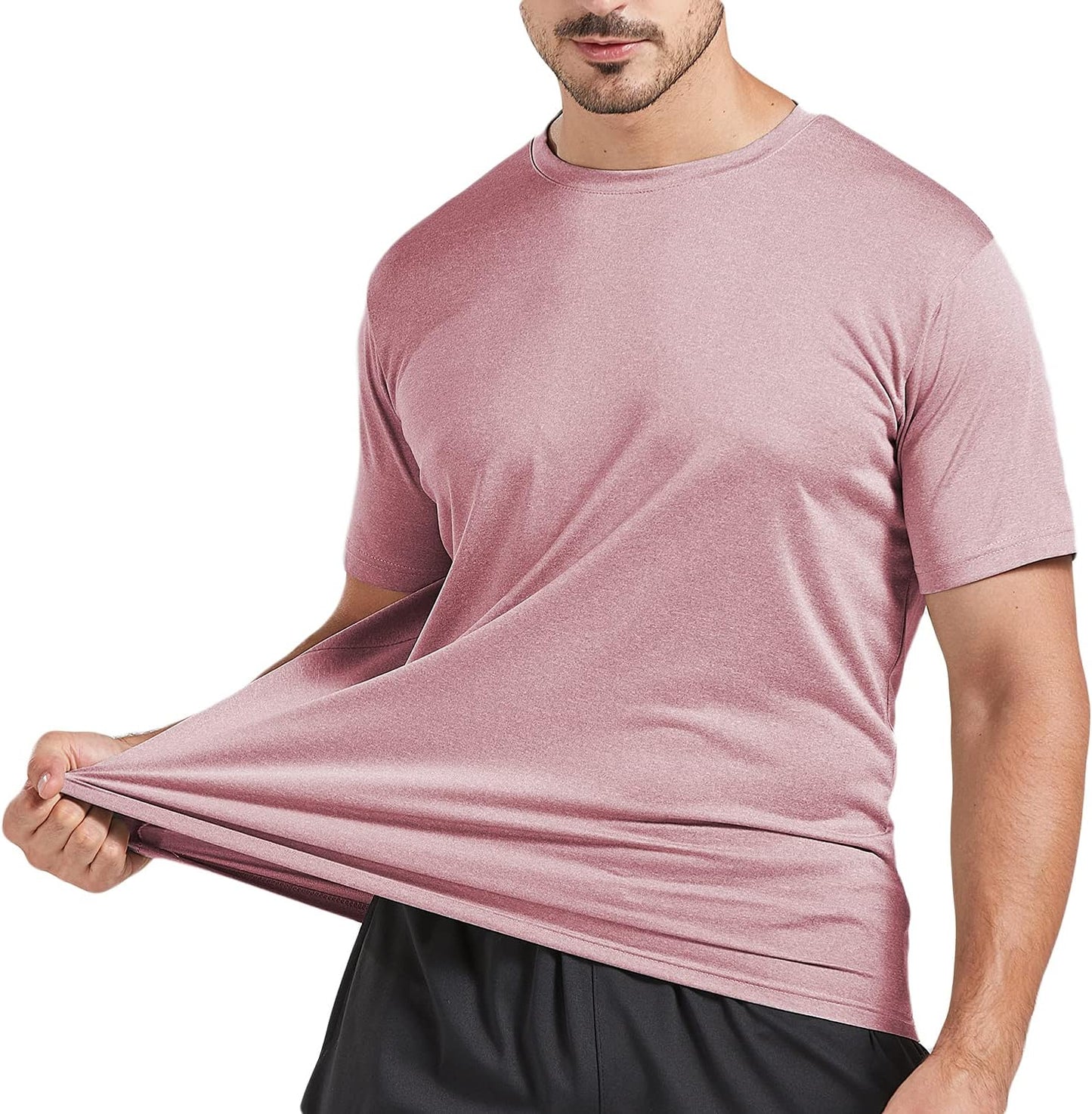 HOT5 Pack Men's Dry Fit T Shirts Athletic Running Gym Workout Short Sleeve Tee Shirts for Men