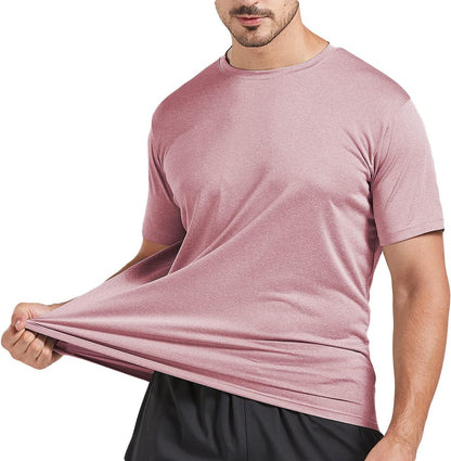 HOT5 Pack Men's Dry Fit T Shirts Athletic Running Gym Workout Short Sleeve Tee Shirts for Men