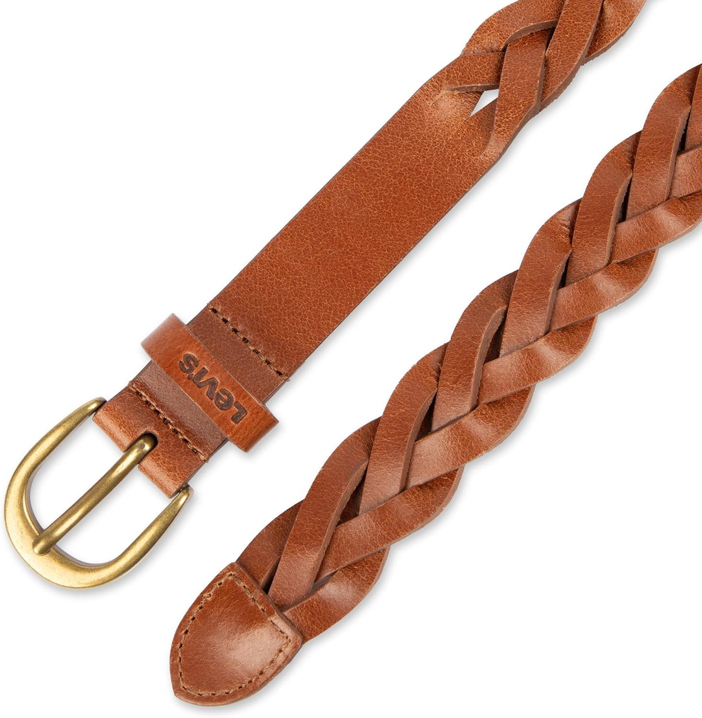 HOTLevi's Women's Fully Adjustable Casual Leather Braided Belt for Jeans and Dresses