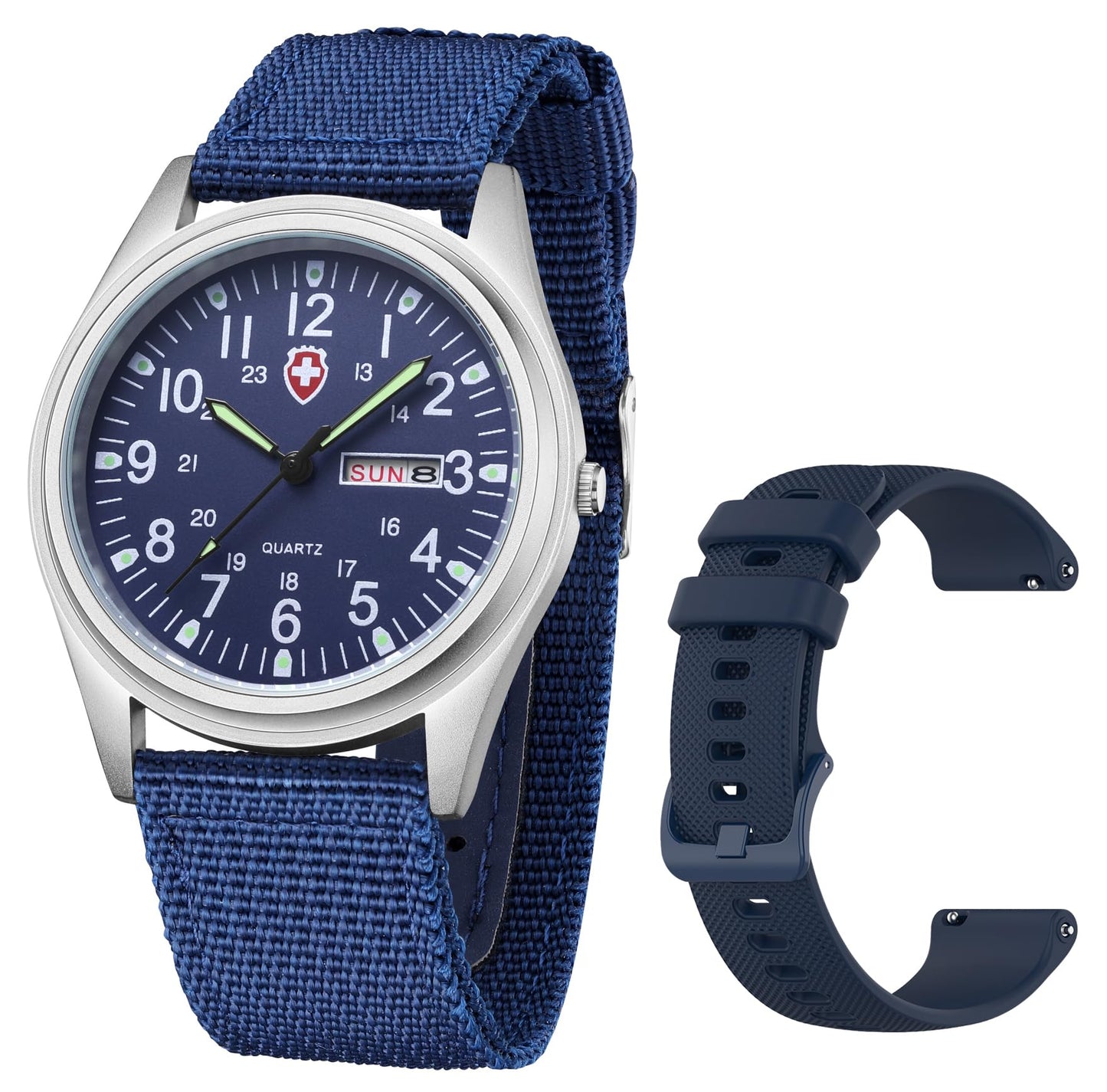 HOTGosasa Unisex Military Analog Field Watch with Nylon Strap, Luminous Easy Read Dial, Sport Tactical Casual Quartz Wristwatch, Daily Water Resistant